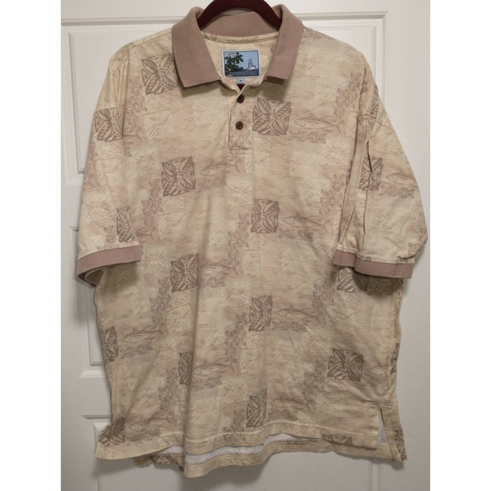 AFTCO Bluewater Yellow Fin Tuna Polo. Men's Medium. Brown